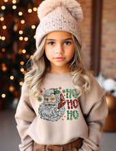 Load image into Gallery viewer, HO HO HO Santa Crystal Mosaic Crew Sweatshirt
