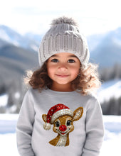 Load image into Gallery viewer, Rudolph Crystal Mosaic  Crew Sweatshirt
