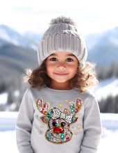 Load image into Gallery viewer, Raindeer Crystal Mosaic Crew Sweatshirt
