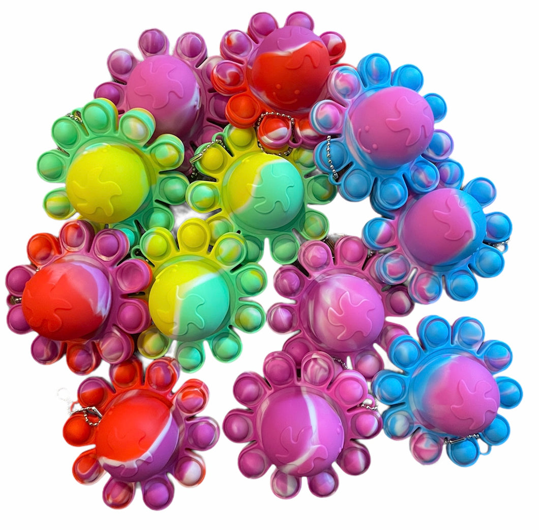 CLEARANCE - Octopus Reversible Push Pop Sensory Toy Charm Key Chain